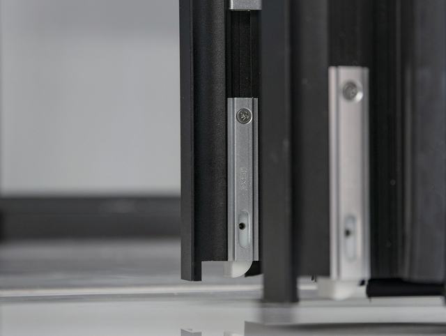 Close detail of multi-point locking hardware