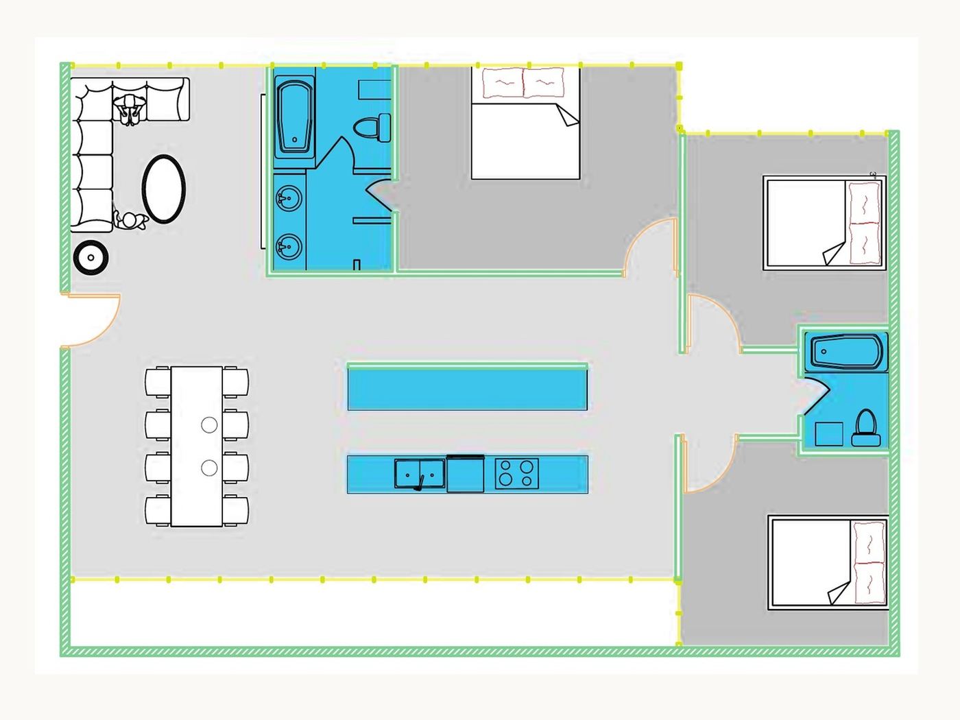 The Dwelling Unit: Floor plan, original drawing