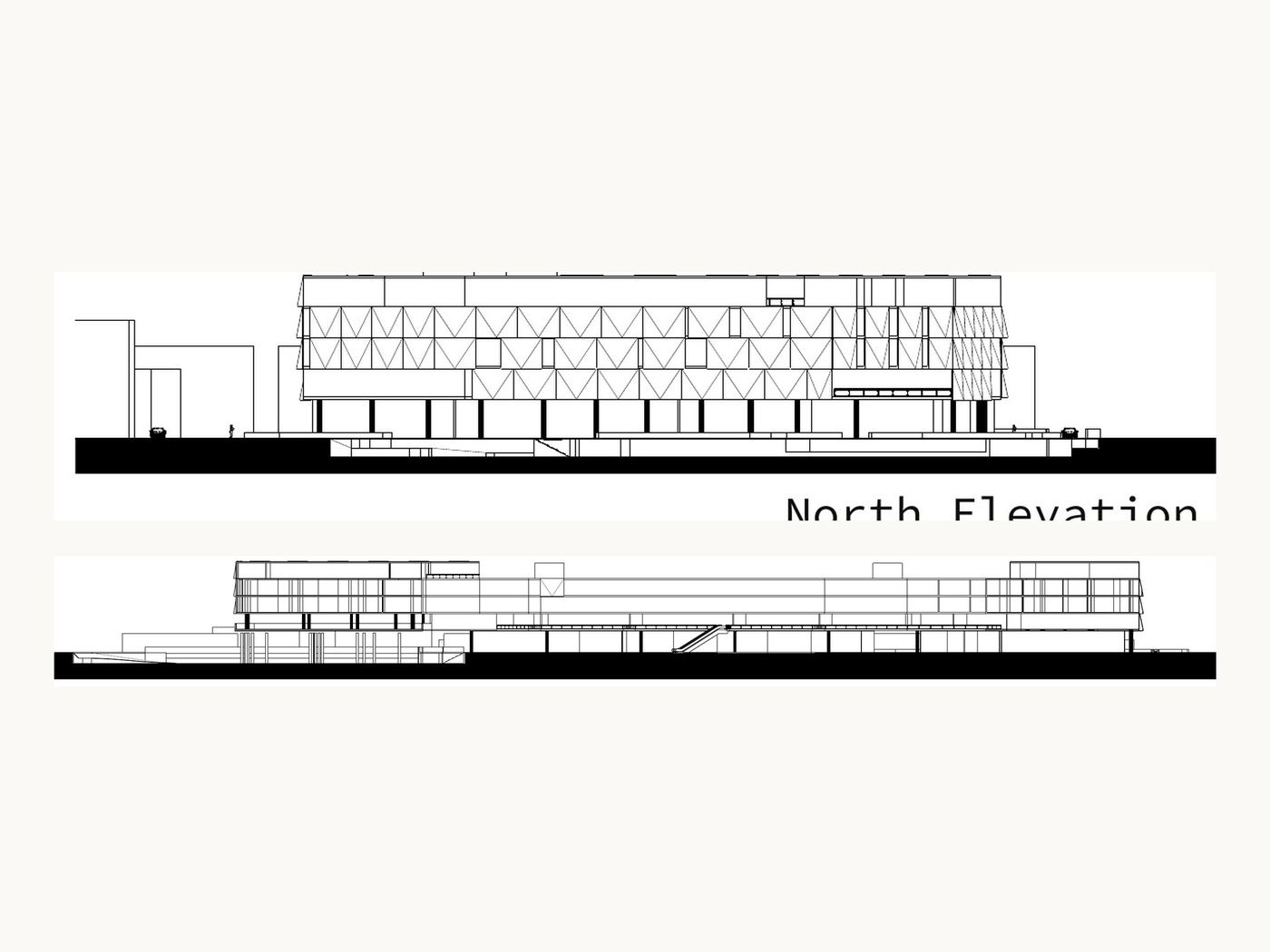 Scottsdale Dynamica: North and south elevations, original drawing